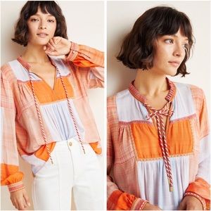 Conditions Apply Painterly Peasant Blouse NWT M